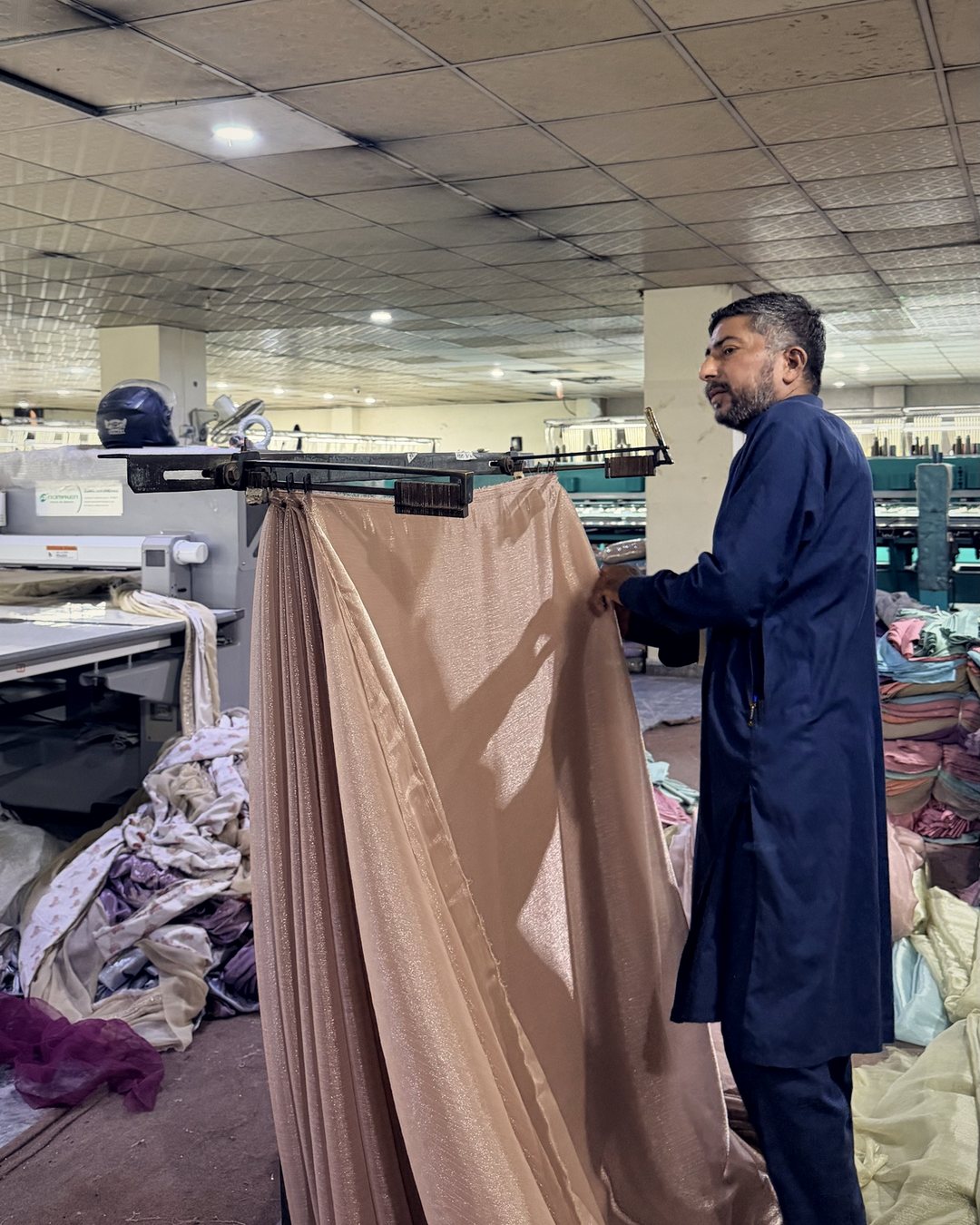 Deciding fabric at Subhan Tex