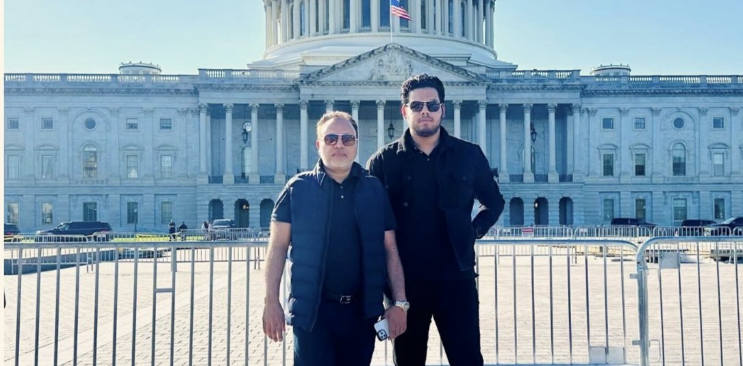 Muhammad Kamran, founder, standing with his son Subhan Kamran